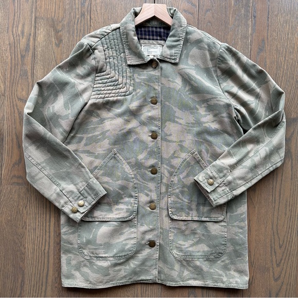 Current/Elliott Jackets & Blazers - Current/Elliot The Foxhunt Jacket Cotton Canvas Olive/Tan Camo Size 3 / Large